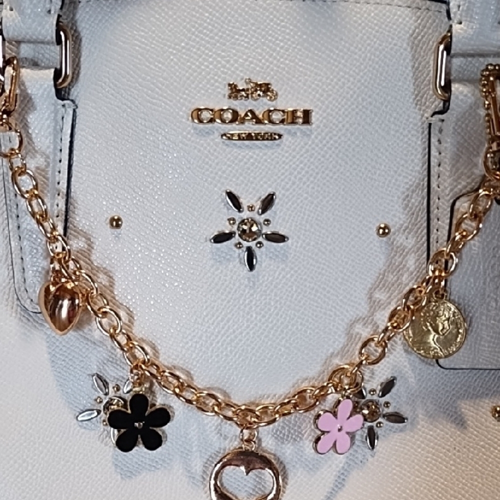 Coach #F72834 Crossgrain Leather Flower Motif Crossbody Satchel Bag - Picture 2 of 16